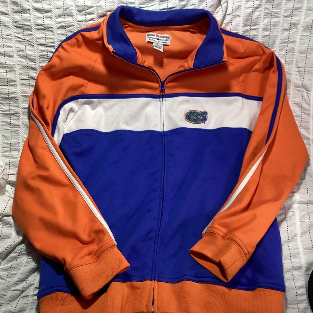 Boca Classics Florida Gators Mens Large Orange Blue Colorblock Track Jacket Zip